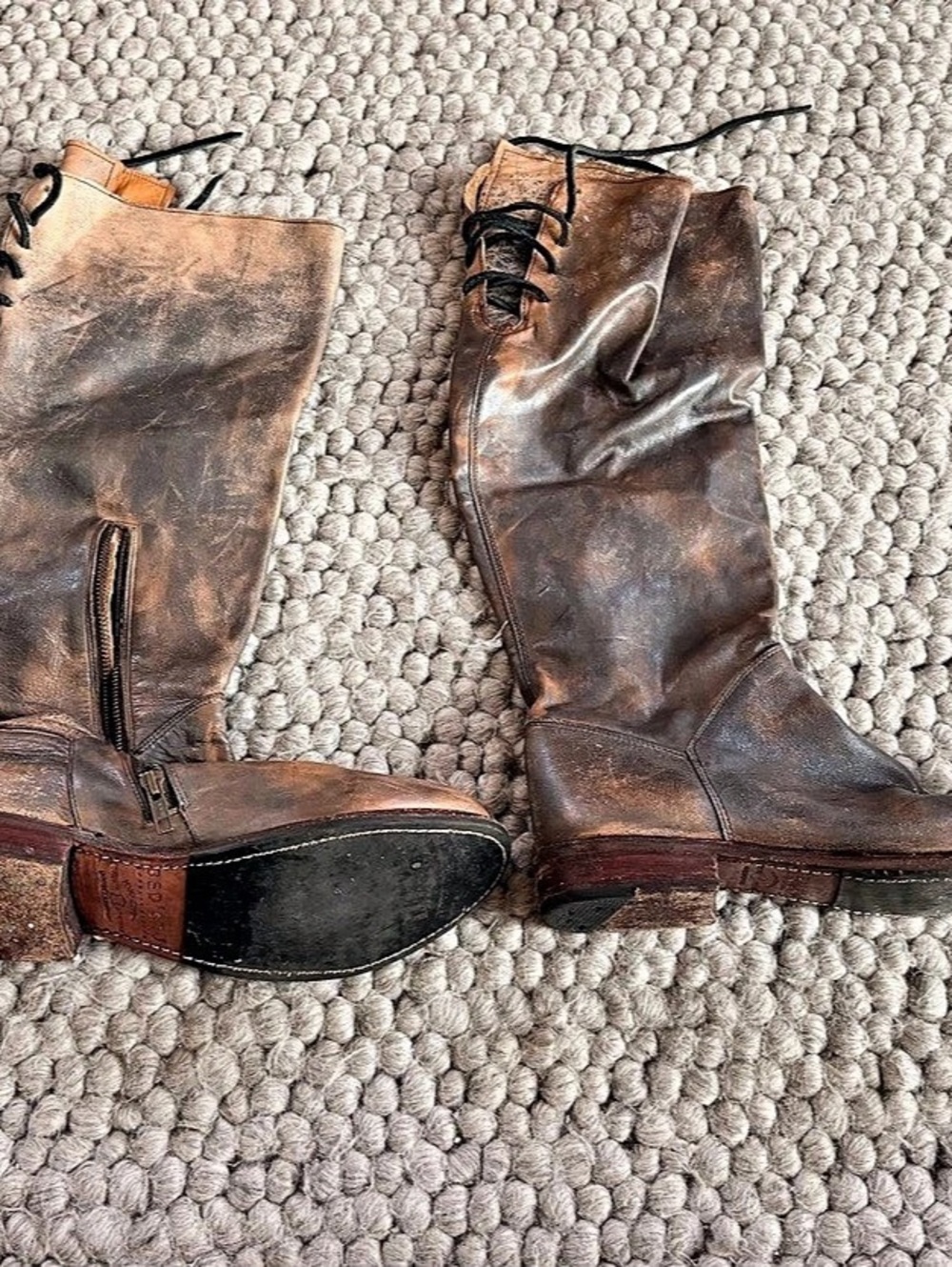 Bed Stu Manchester Tall Leather Boots Brown US 10
